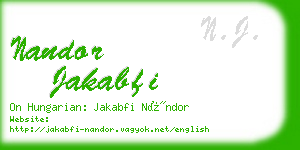 nandor jakabfi business card